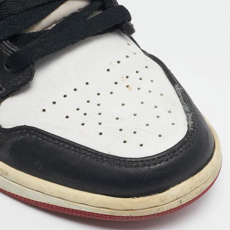 Pre Owned Air Jordans Multicolor Leather Air Jordan 1 High Top Sneakers Size 41