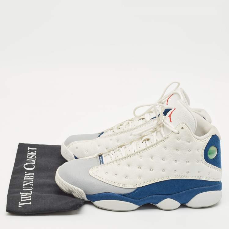 Pre Owned Air Jordans Multicolor Leather and Durabuck Jordan 13 Retro French Blue Sneakers Size 45