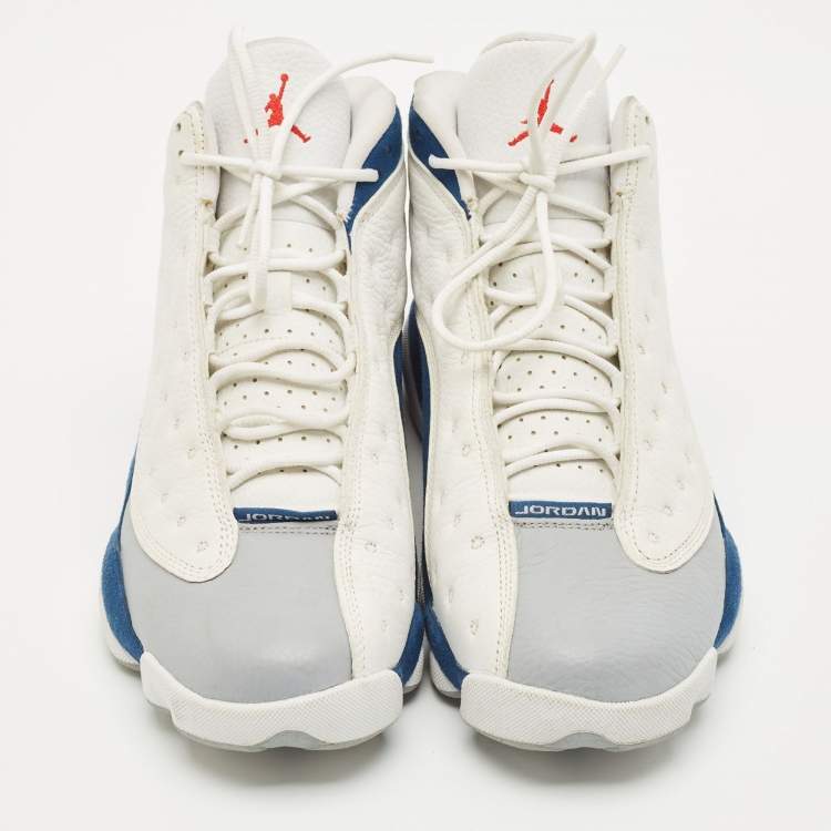 Pre Owned Air Jordans Multicolor Leather and Durabuck Jordan 13 Retro French Blue Sneakers Size 45