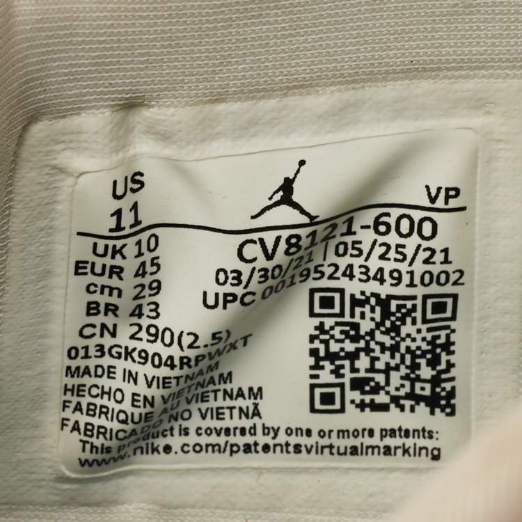 Pre Owned Air Jordans White Leather and Suede Delta 2  Lace Up Sneakers Size 45