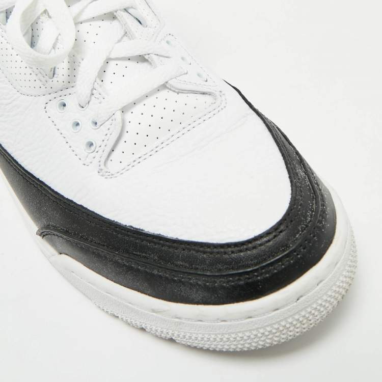 Pre Owned Air Jordans White Leather Jordan 3 Retro Fragment Sneakers Size 45.5