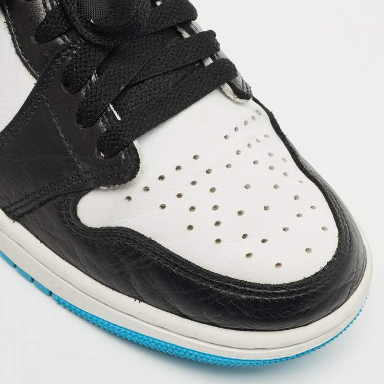 Pre Owned Air Jordans Multicolor Leather Jordan 1 Low OG Power Blue  Sneakers Size 40