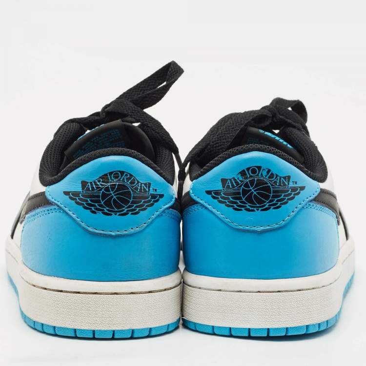 Pre Owned Air Jordans Multicolor Leather Jordan 1 Low OG Power Blue  Sneakers Size 40