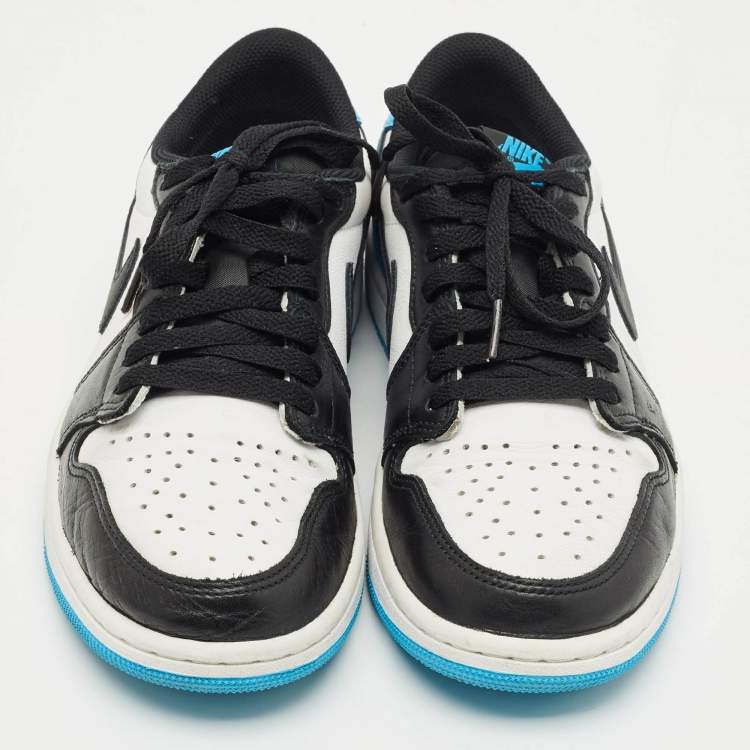 Pre Owned Air Jordans Multicolor Leather Jordan 1 Low OG Power Blue  Sneakers Size 40