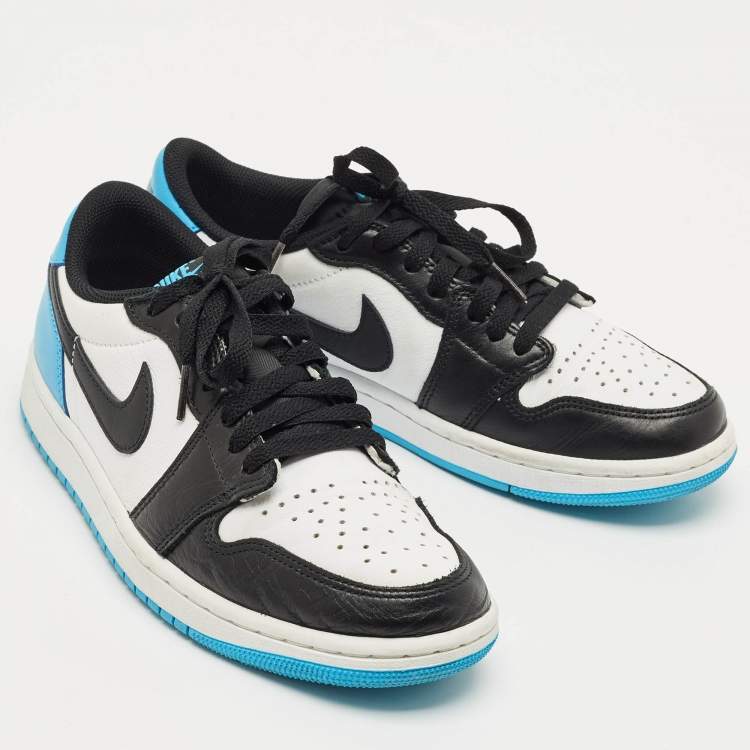 Pre Owned Air Jordans Multicolor Leather Jordan 1 Low OG Power Blue  Sneakers Size 40