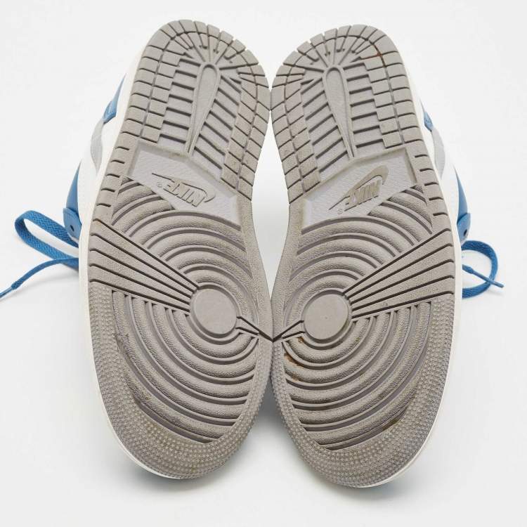 Pre Owned Air Jordans Multicolor Leather Jordan 1 Low True Blue Sneakers Size 41