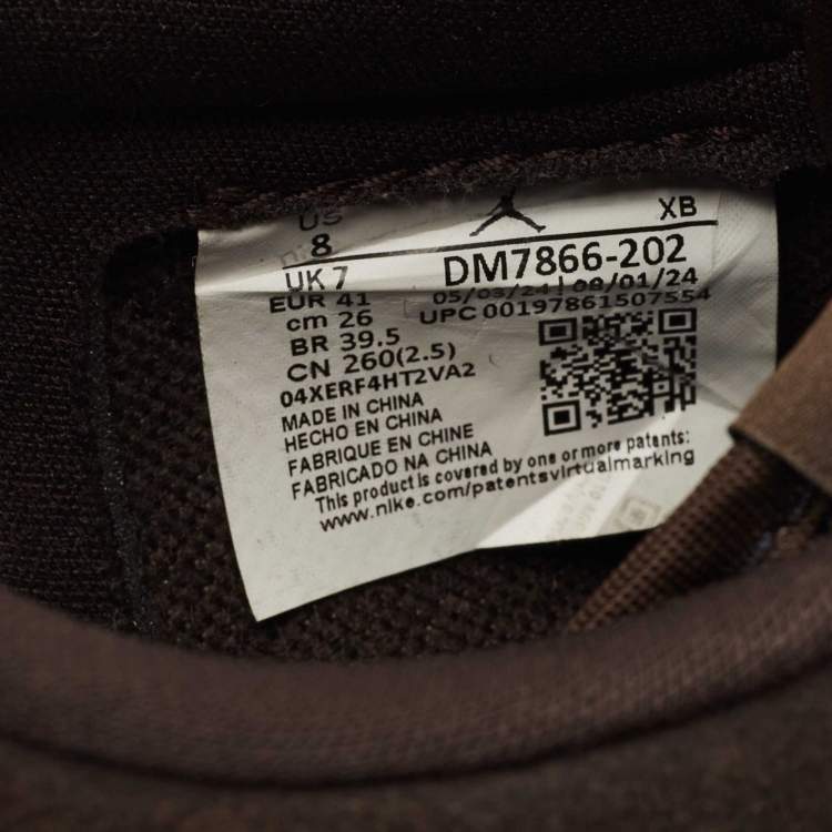Pre Owned Air Jordans Brown Suede Jordan 1 Retro Low OG SP Travis Scott Velvet Brown Sneakers Size 41