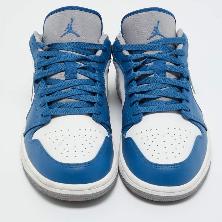 Pre Owned Air Jordans Multicolor Leather Jordan 1 Low True Blue Sneakers Size 43