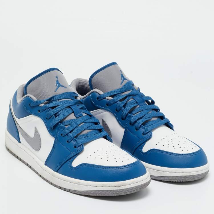 Pre Owned Air Jordans Multicolor Leather Jordan 1 Low True Blue Sneakers Size 43