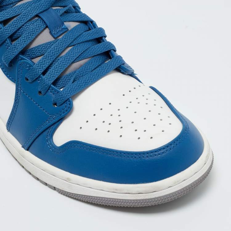 Pre Owned Air Jordans Multicolor Leather Jordan 1 Low True Blue Sneakers Size 43