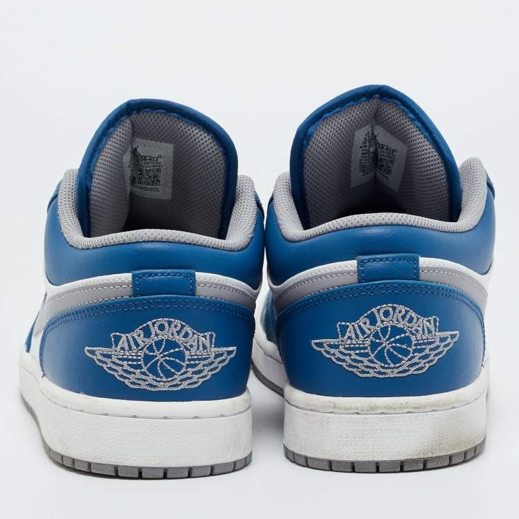 Pre Owned Air Jordans Multicolor Leather Jordan 1 Low True Blue Sneakers Size 43