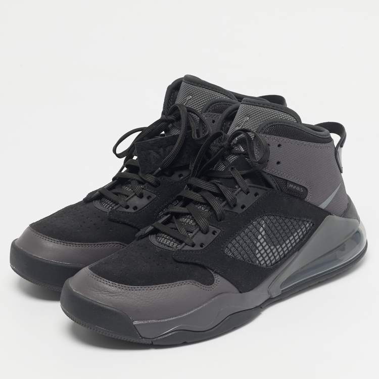 Pre Owned Air Jordans Two tone Coated Canvas and Leather Jordan Son of Mars High Top Sneakers Size 45