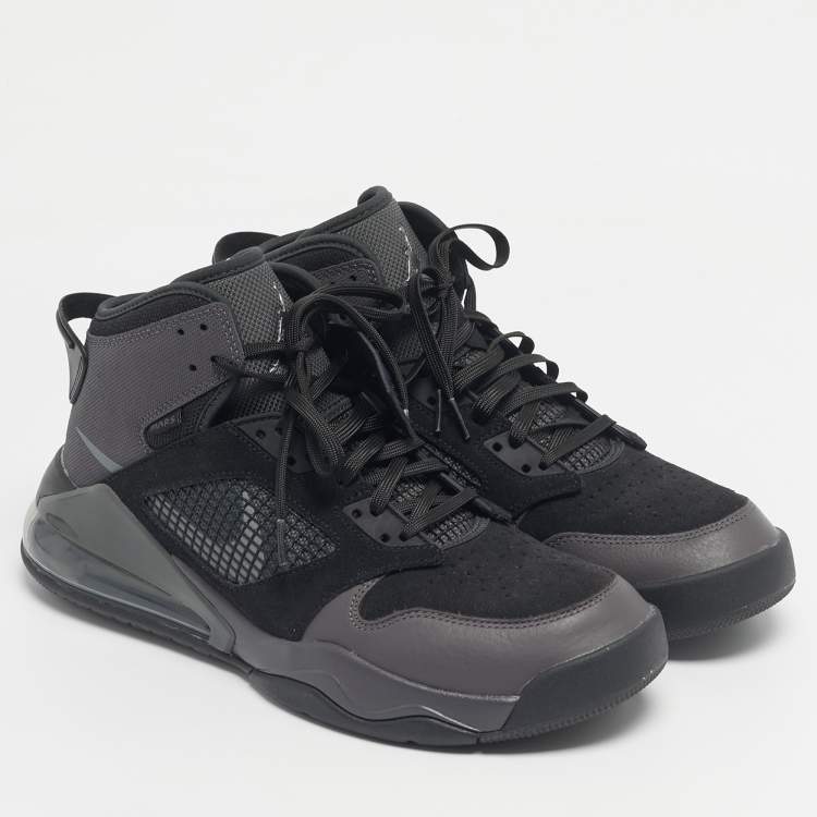 Pre Owned Air Jordans Two tone Coated Canvas and Leather Jordan Son of Mars High Top Sneakers Size 45