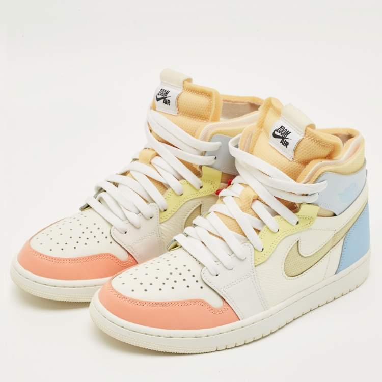 Pre Owned Air Jordans Multicolor Leather and Mesh Jordan 1 High Zoom Air CMFT To My First Coach Sneakers Size 42.5