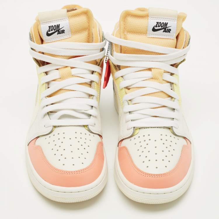 Pre Owned Air Jordans Multicolor Leather and Mesh Jordan 1 High Zoom Air CMFT To My First Coach Sneakers Size 42.5