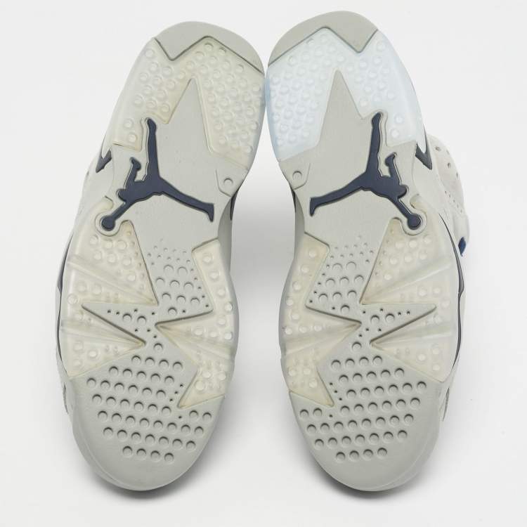 Pre Owned Air Jordan Grey Suede Leather Jordan 6 Retro Georgetown Sneakers Size 42
