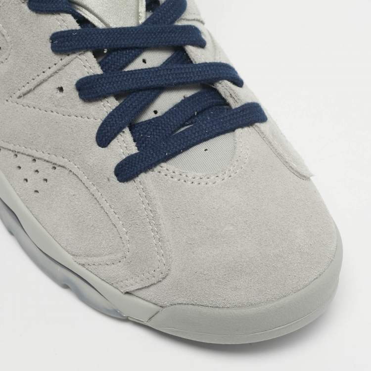 Pre Owned Air Jordan Grey Suede Leather Jordan 6 Retro Georgetown Sneakers Size 42