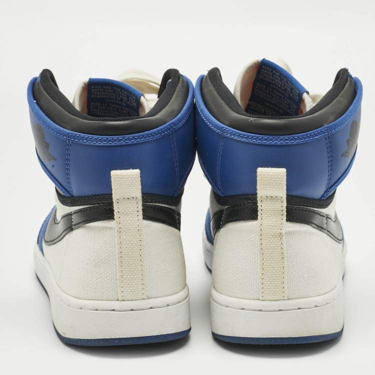 Pre Owned Air Jordans Multicolor Canvas and Leather Jordan 1 Retro AJKO Storm Blue Sneakers Size 42.5