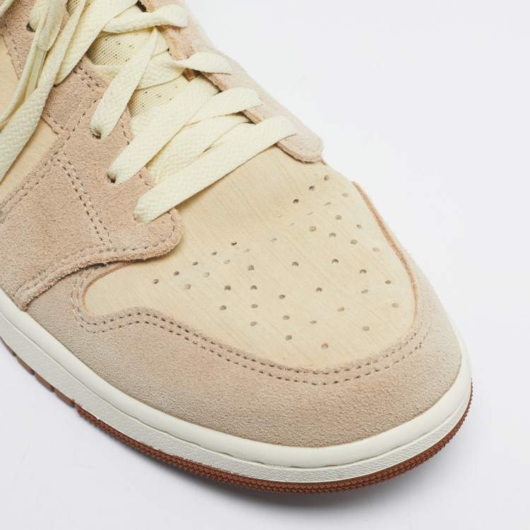 Pre Owned Air Jordans Multicolor Suede and Mesh Jordan 1 High Zoom Air CMFT 2 Legend Coffee Sneakers Size 45