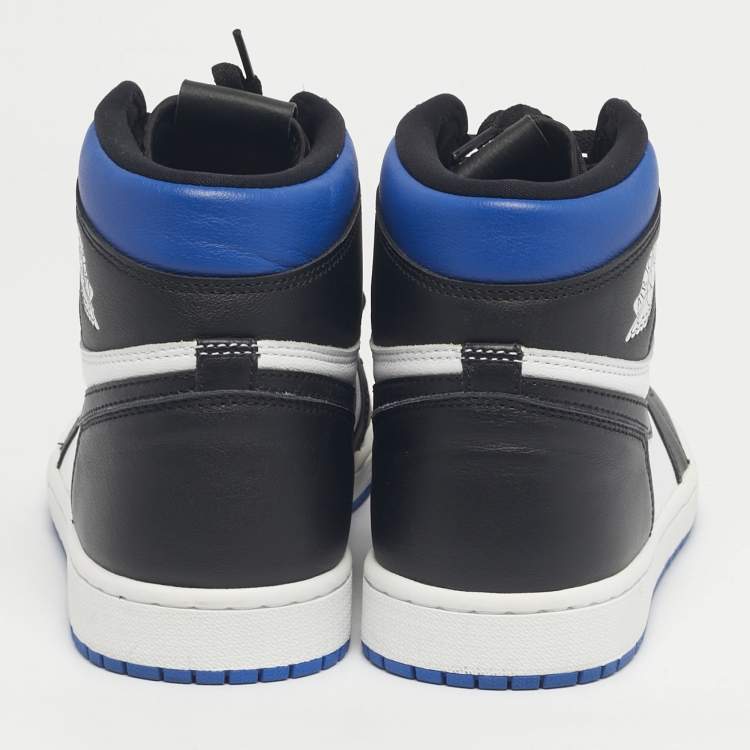 Pre Owned Air Jordans Multicolor Leather Jordan 1 Retro High Royal Toe Sneakers Size 45.5