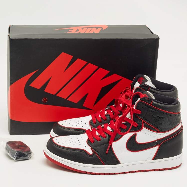 Pre Owned Air Jordans Multicolor Leather Jordan 1 Retro High Bloodline Sneakers Size 45.5