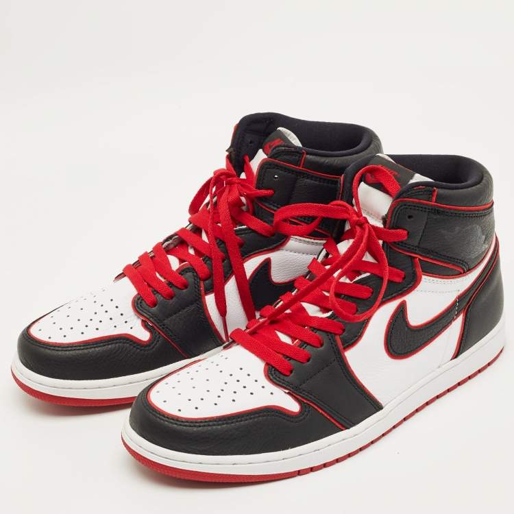 Pre Owned Air Jordans Multicolor Leather Jordan 1 Retro High Bloodline Sneakers Size 45.5