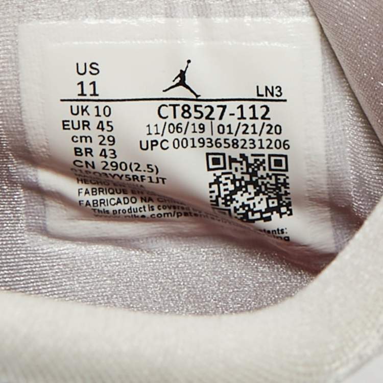 Pre Owned Air Jordans White Leather Jordan 4 Retro Metallic Red Sneakers Size 45