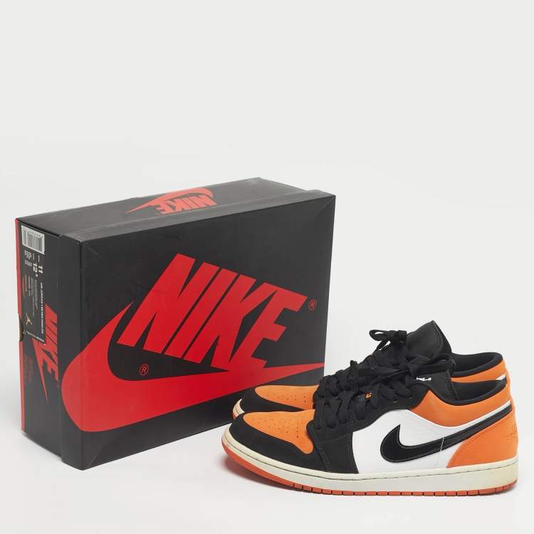 Pre Owned Air Jordans Multicolor Nubuck Leather Jordan 1 Low Shattered Backboard Sneakers Size 45