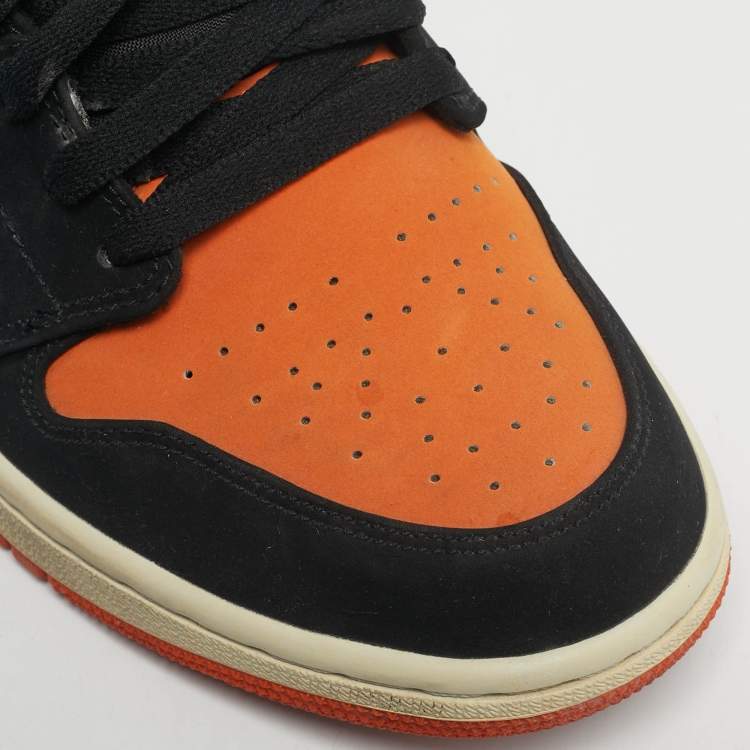 Pre Owned Air Jordans Multicolor Nubuck Leather Jordan 1 Low Shattered Backboard Sneakers Size 45
