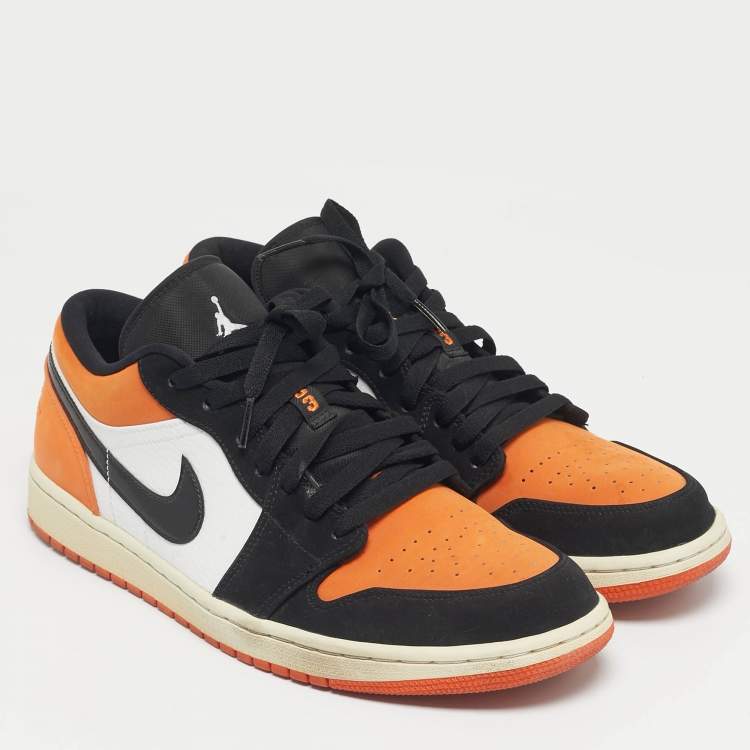 Pre Owned Air Jordans Multicolor Nubuck Leather Jordan 1 Low Shattered Backboard Sneakers Size 45