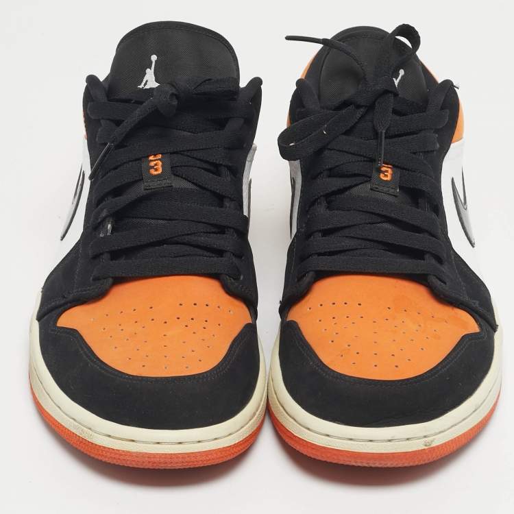 Pre Owned Air Jordans Multicolor Nubuck Leather Jordan 1 Low Shattered Backboard Sneakers Size 45
