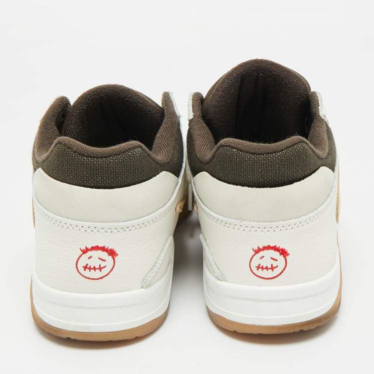 Pre Owned Air Jordans Multicolor Canvas and Leather Jordan Jumpman Jack TR Travis Scott Sail Sneakers Size 44.5