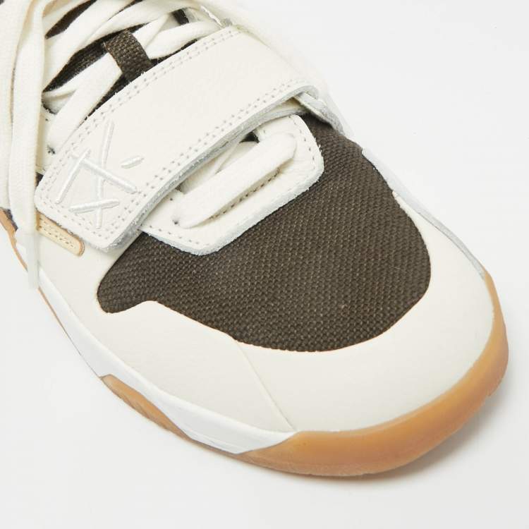 Pre Owned Air Jordans Multicolor Canvas and Leather Jordan Jumpman Jack TR Travis Scott Sail Sneakers Size 44.5