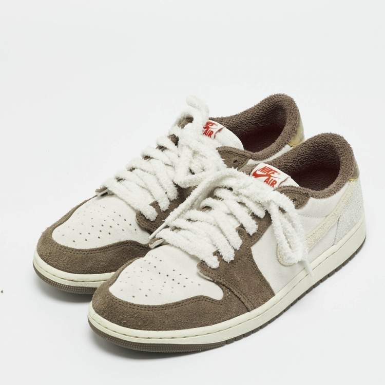 Pre Owned Air Jordans Multicolor Suede Jordan 1 Retro Low OG Year of the Rabbit Sneakers Size 44.5