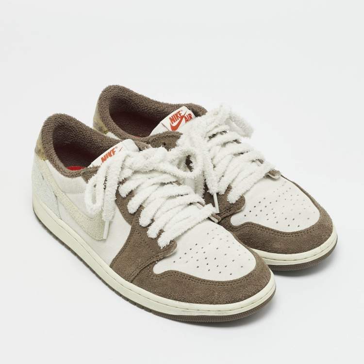 Pre Owned Air Jordans Multicolor Suede Jordan 1 Retro Low OG Year of the Rabbit Sneakers Size 44.5