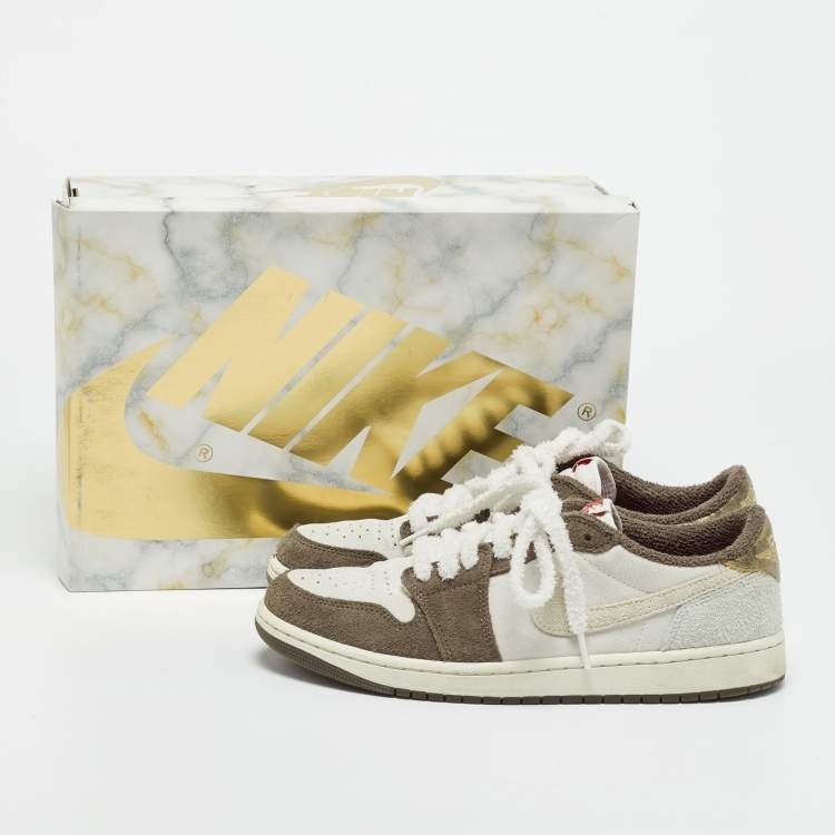 Pre Owned Air Jordans Multicolor Suede Jordan 1 Retro Low OG Year of the Rabbit Sneakers Size 44.5