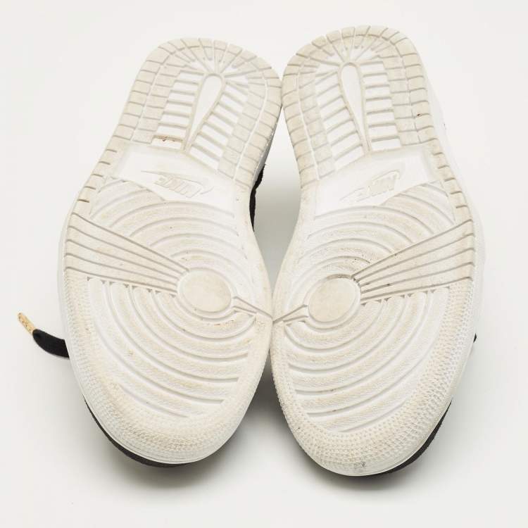 Pre Owned Air Jordans Black Suede Jordan 1 Retro Low OG Black Vachetta Sneakers Size 44.5