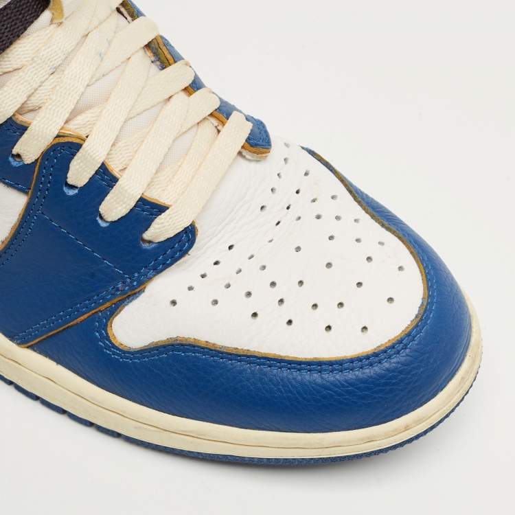 Pre Owned Air Jordans Multicolor Leather Jordan 1 Retro High Union Los Angeles Storm Blue Sneakers Size 44.5
