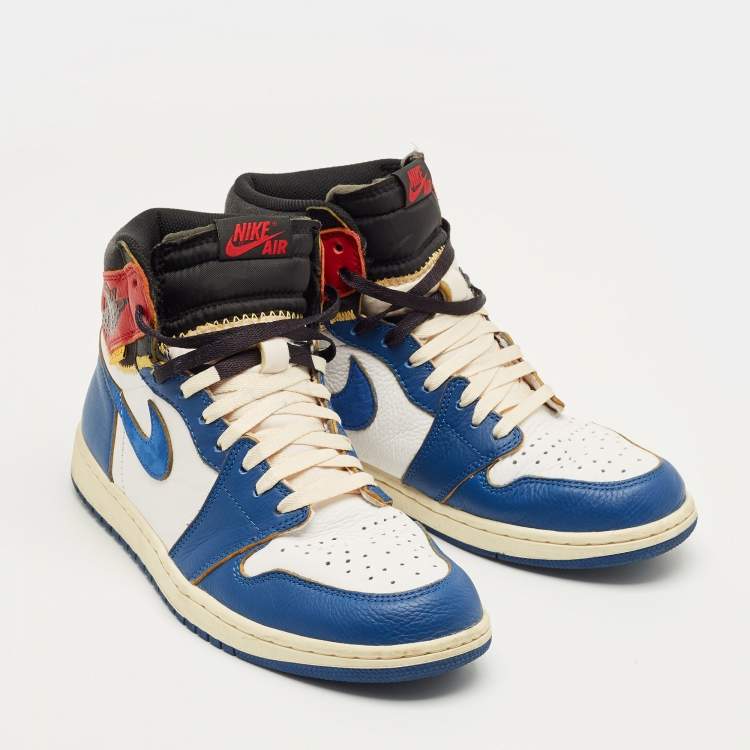 Pre Owned Air Jordans Multicolor Leather Jordan 1 Retro High Union Los Angeles Storm Blue Sneakers Size 44.5