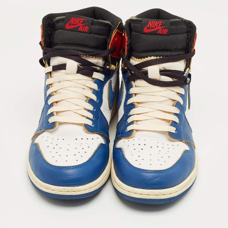 Pre Owned Air Jordans Multicolor Leather Jordan 1 Retro High Union Los Angeles Storm Blue Sneakers Size 44.5