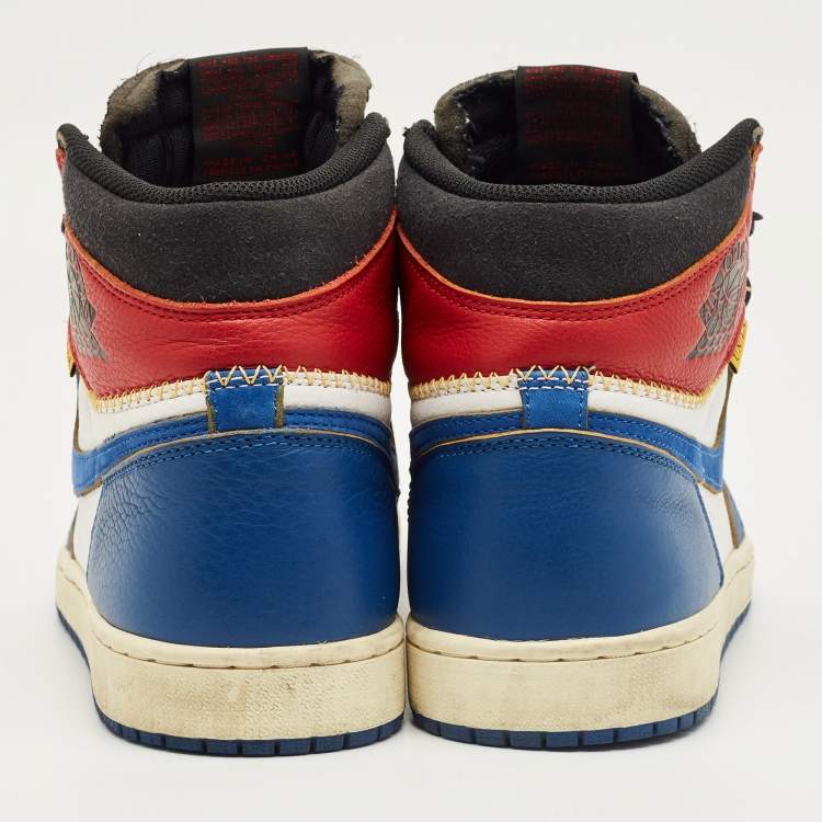 Pre Owned Air Jordans Multicolor Leather Jordan 1 Retro High Union Los Angeles Storm Blue Sneakers Size 44.5