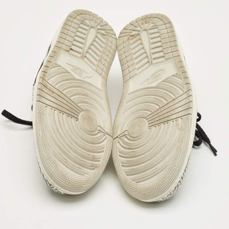 Pre Owned Air Jordans Black/Grey Nubuck and Leather Jordan 1 Retro Low OG Black Cement Sneakers Size 44.5