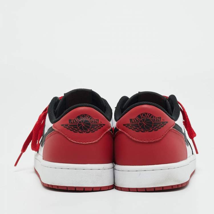 Pre Owned Air Jordans Multicolor Leather Jordan 1 Retro Low OG Black Toe Sneakers Size 44.5