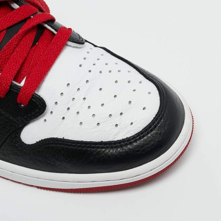 Pre Owned Air Jordans Multicolor Leather Jordan 1 Retro Low OG Black Toe Sneakers Size 44.5