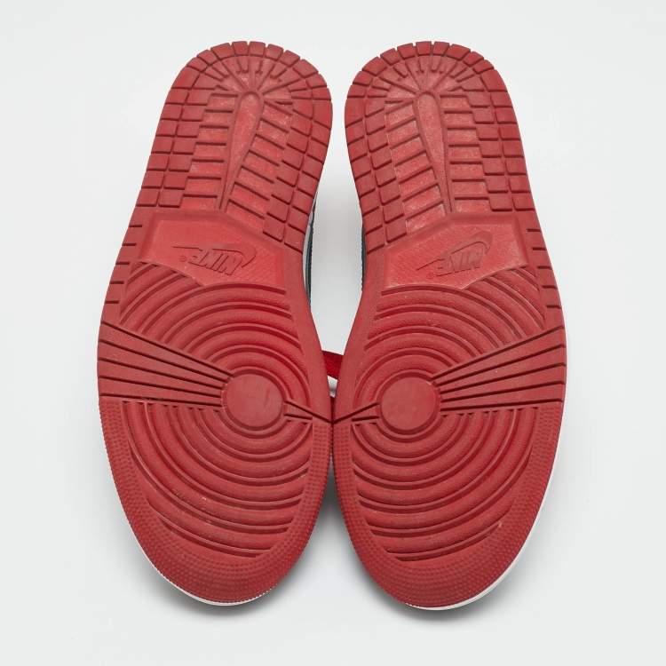 Pre Owned Air Jordans Multicolor Leather Jordan 1 Retro Low OG Black Toe Sneakers Size 44.5