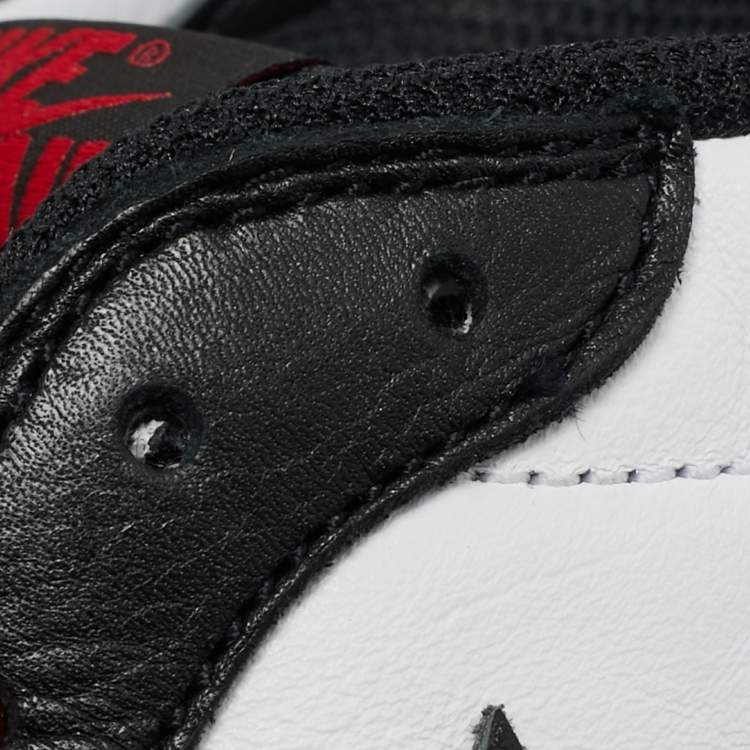 Pre Owned Air Jordans Multicolor Leather Jordan 1 Retro Low OG Black Toe Sneakers Size 44.5