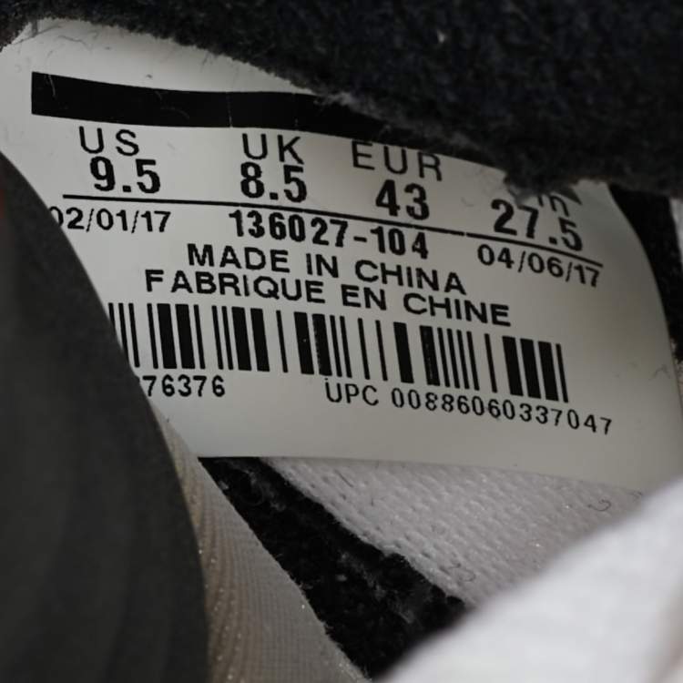 Pre Owned Air Jordans Jordan 5 Retro Size 43 White Leather High Top Sneakers