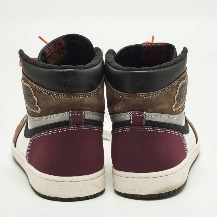 مملوكة مسبقًا Air Jordans Jordan 1 Retro OG Hand Crafted Size 45.5 Multicolor Nubuck and Leather High Top Sneakers