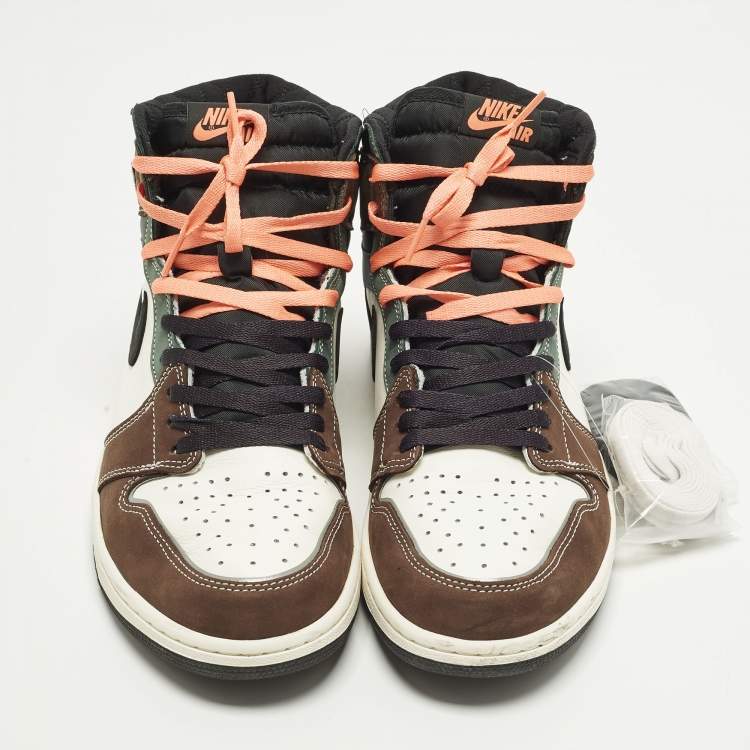 مملوكة مسبقًا Air Jordans Jordan 1 Retro OG Hand Crafted Size 45.5 Multicolor Nubuck and Leather High Top Sneakers