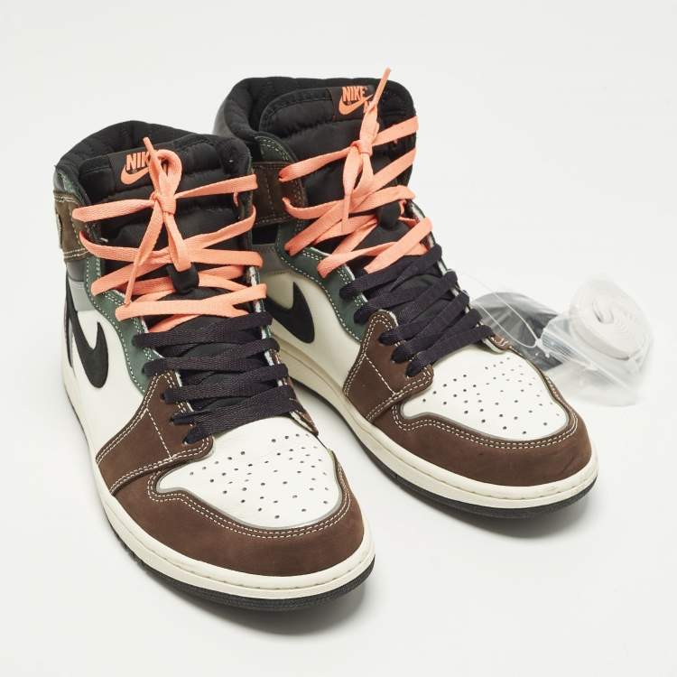 مملوكة مسبقًا Air Jordans Jordan 1 Retro OG Hand Crafted Size 45.5 Multicolor Nubuck and Leather High Top Sneakers